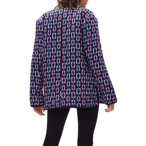 Diane Von Furstenberg Domino Reversible Quilted Coat Size Medium - Picture 6 of 8